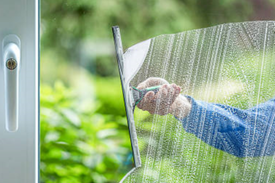 Cleaning the conservatory door