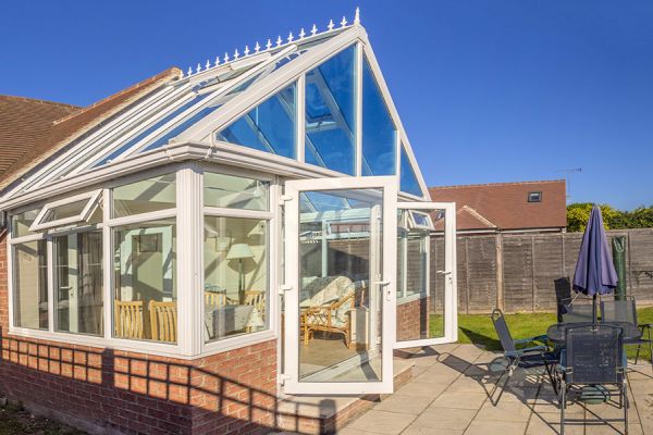 conservatory with opened doors