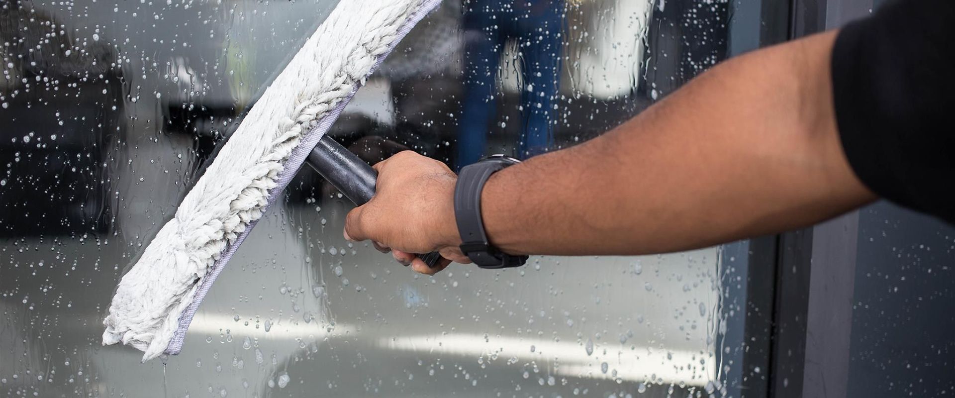 cleaning a window