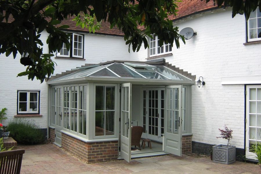 Conservatory next to house